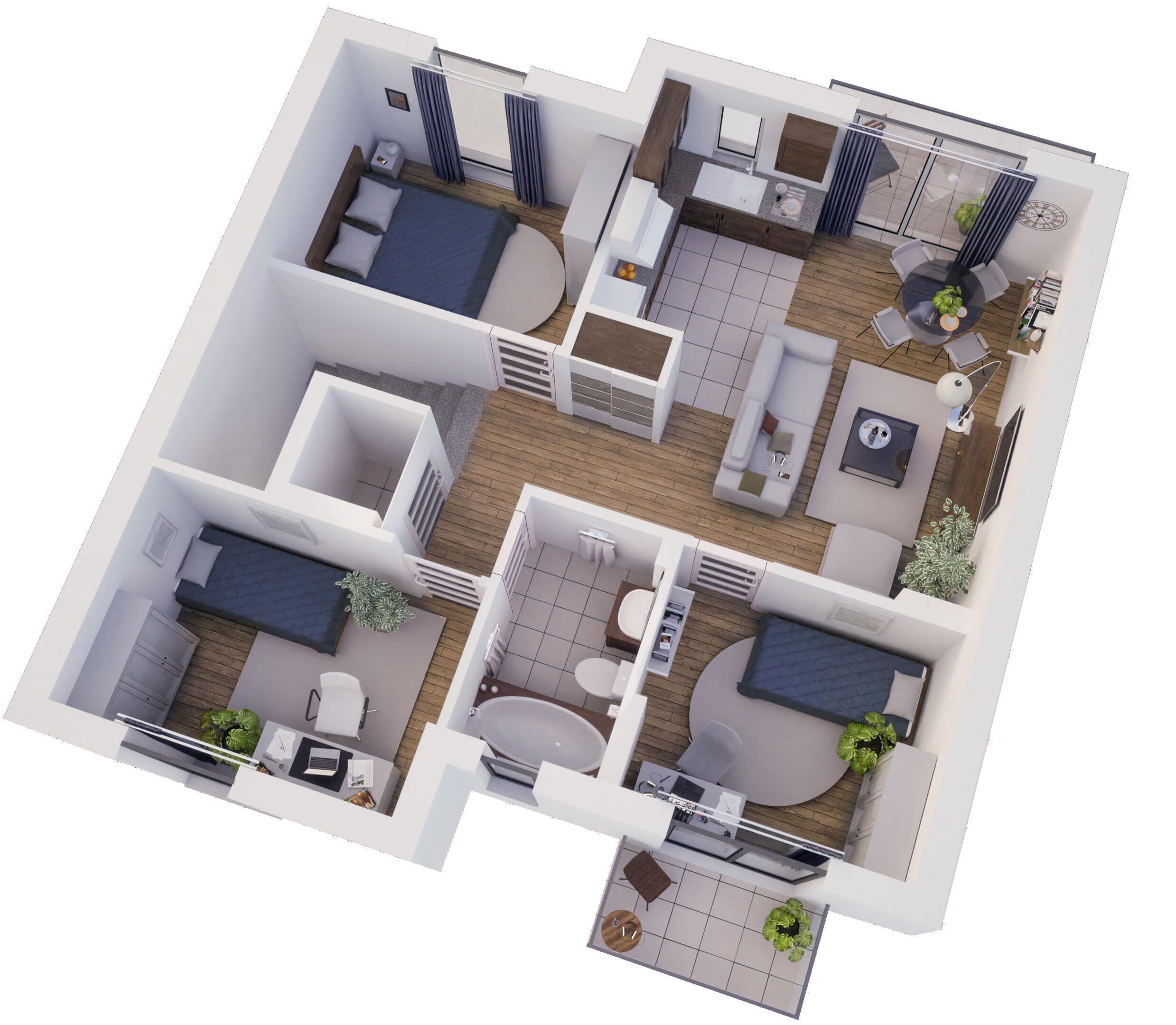 <span style="font-family: 'Raleway', sans-serif; font-size: 18px; font-weight: 700;">
Rodzinny apartament 67 m²
</span></br>
<span style="font-family: 'Raleway', sans-serif; font-size: 13px; font-weight: 400;">
Jedna kondygnacja, I piętro, 2 balkony
</span>
